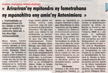 Antoko MMM : « Arirariran’ny mpitondra ny fametrahana ny mpanohitra eny amin’ny Antanimiera »