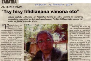 Antoko MMM – « Tsy hisy fifidiana vanona eto »