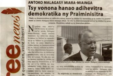 Antoko MMM : Tsy vonona hanao adihevitra demokratika ny Praiminisitra