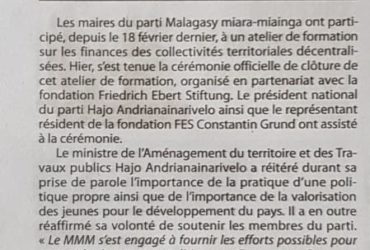 MMM : Formation pour ses maires et ses jeunes élites