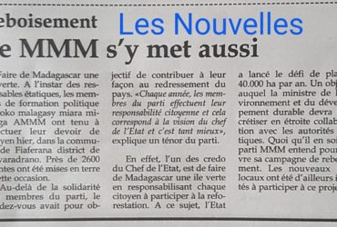 Reboisement : Le MMM sy met aussi