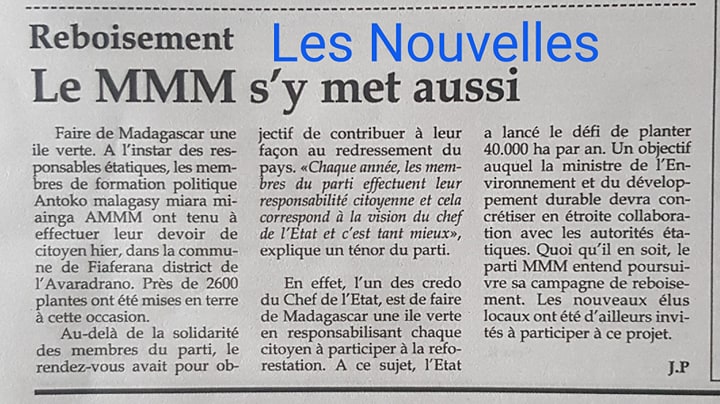 Reboisement : Le MMM sy met aussi